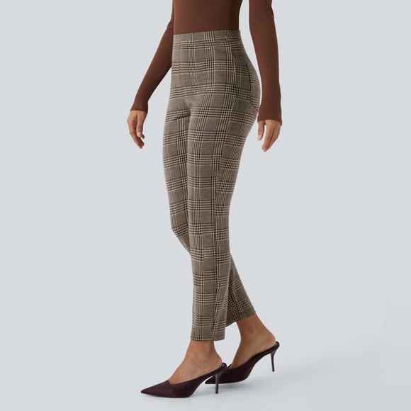 Halara Flex™ High Waisted Pocket Houndstooth Plaid Skinny Work Pants - Picture 2 of 8